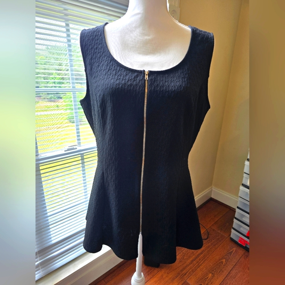 Fashion To Figure Zip Front Peplum Top